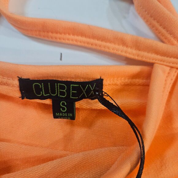 New CLUB EXX Size Small Cropped Tank in Sherbert Orange Eat Sleep Rave Repeat - Picture 4 of 9